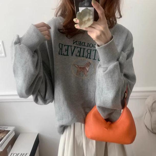 ゴールデンレトリバー刺繍スウエット 6171-画像8-韓国ファッション通販POPREA［ポップリア］