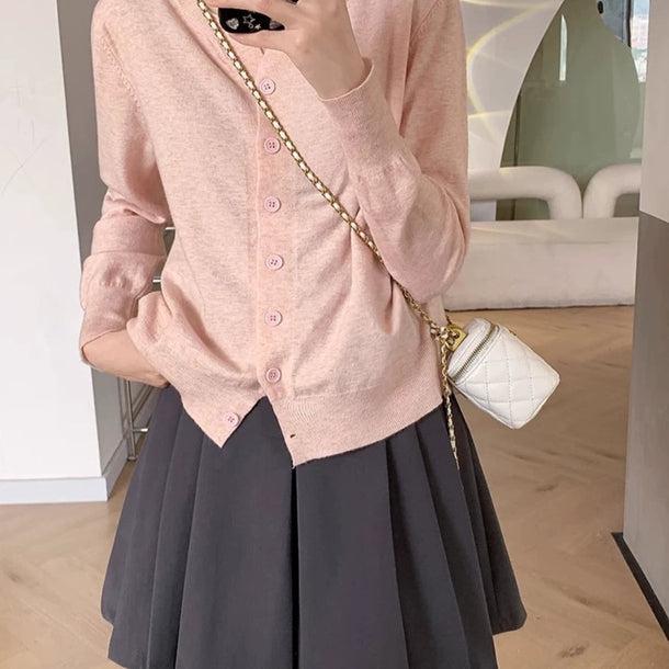 クルーネックニットカーディガン 6170-画像8-韓国ファッション通販POPREA［ポップリア］