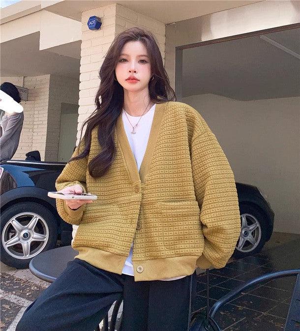 Vネックプルオーバーカーディガン﻿ 6201-画像8-韓国ファッション通販POPREA［ポップリア］