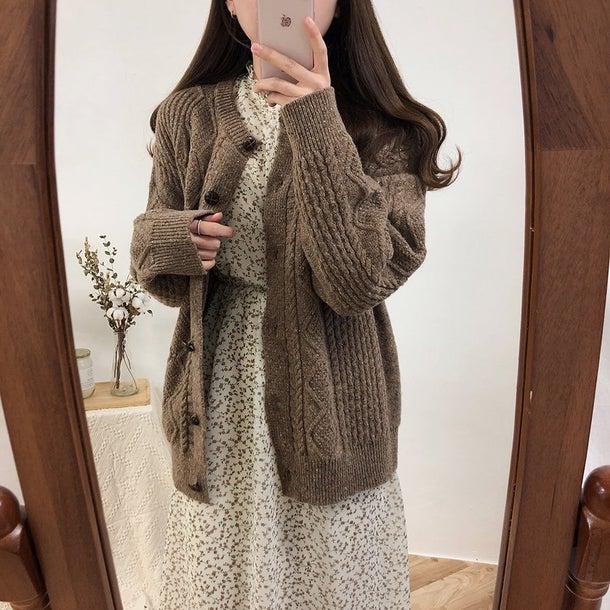 バックリボン小花柄ロングワンピ‐ス 6586-画像8-韓国ファッション通販POPREA［ポップリア］