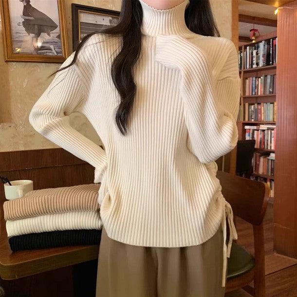 サイドシャーリングギャザーリブニット 6345-画像8-韓国ファッション通販POPREA［ポップリア］