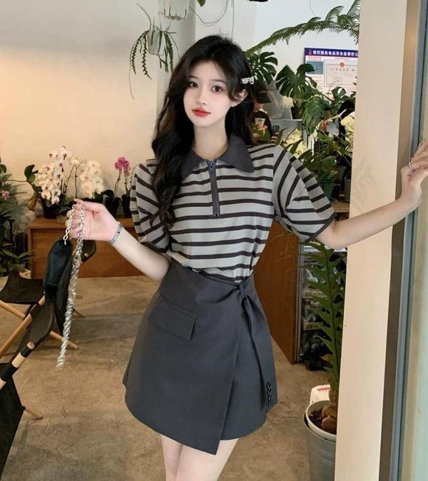 ハーフジップアップポロシャツ 6075-画像8-韓国ファッション通販POPREA［ポップリア］