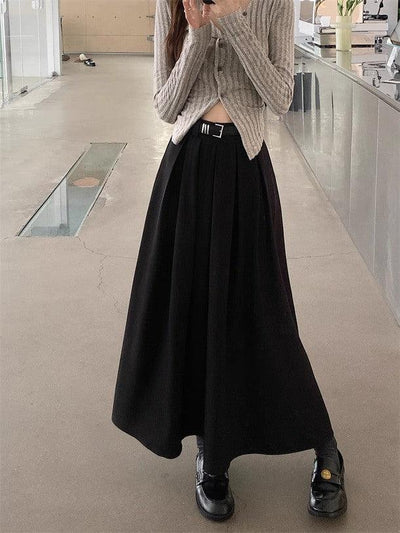 ベルト付きボックスプリーツロングスカート﻿﻿﻿ 6257-画像8-韓国ファッション通販POPREA［ポップリア］