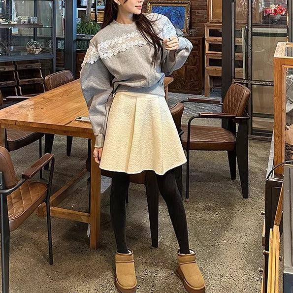 レースドッキングスウェット 6437-画像8-韓国ファッション通販POPREA［ポップリア］