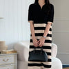 ストライプジャカードルーズニットドレス﻿ 6079-画像8-韓国ファッション通販POPREA［ポップリア］