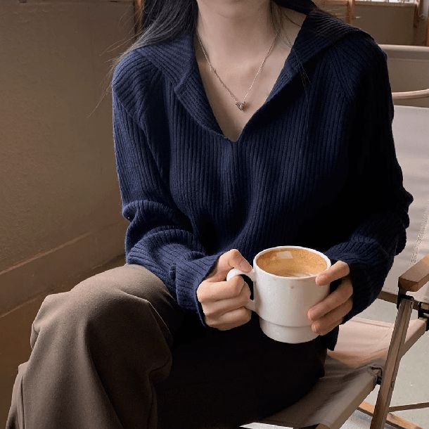 4カラーショートリブニット 6427-画像8-韓国ファッション通販POPREA［ポップリア］