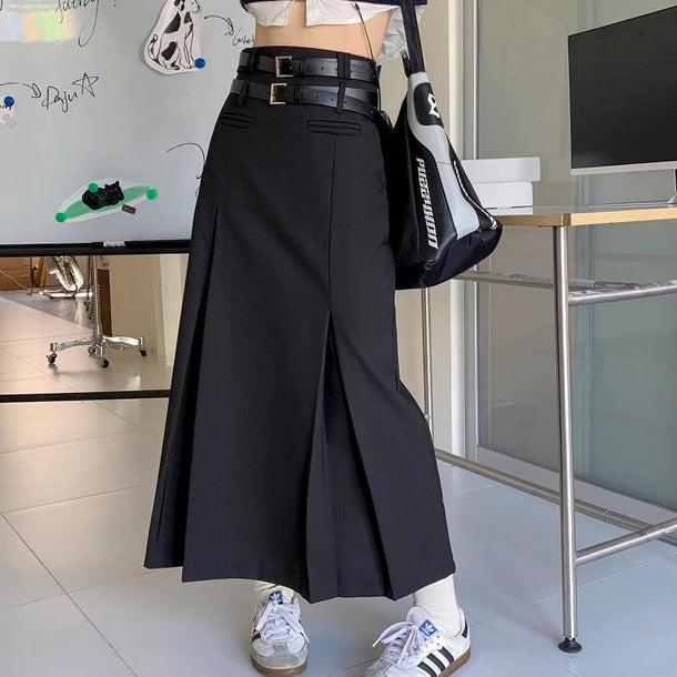 ダブルベルトAラインスカート﻿ 6094-画像8-韓国ファッション通販POPREA［ポップリア］