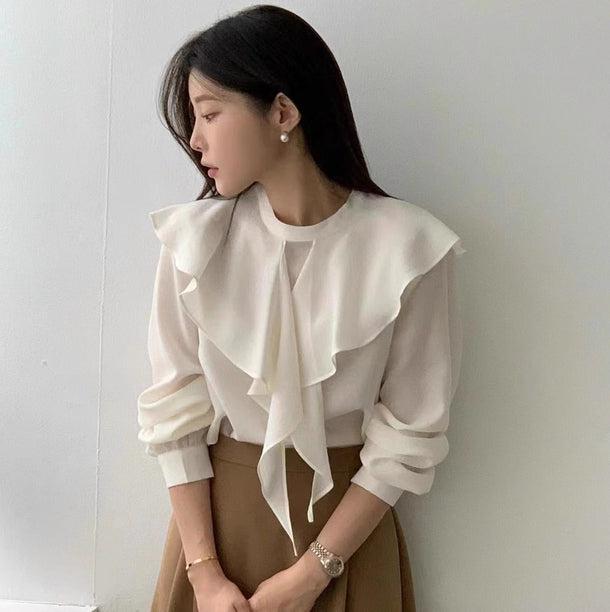 ショルダーフリルブラウス 6160-画像8-韓国ファッション通販POPREA［ポップリア］