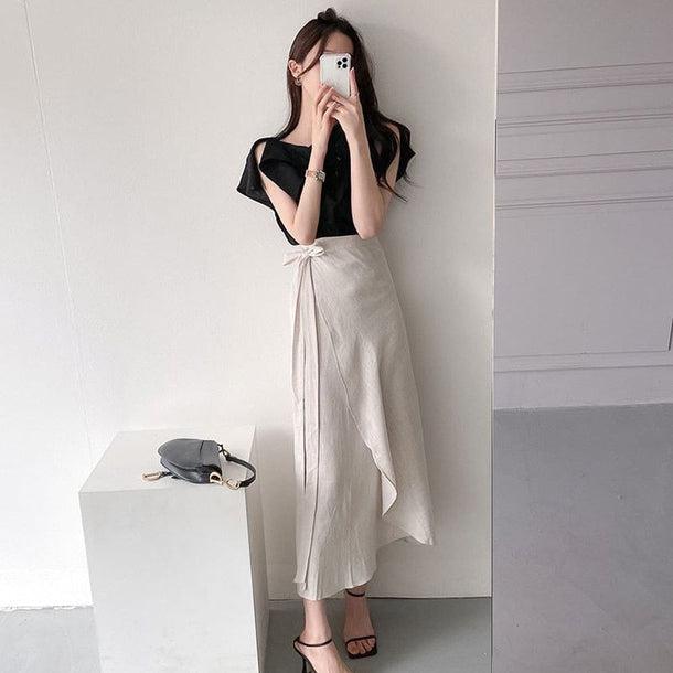 オフショルブラウス＋ロングスカート 6736-画像8-韓国ファッション通販POPREA［ポップリア］