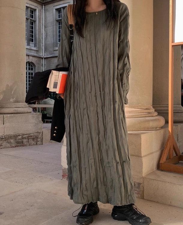 ワッシャーロングスリーブワンピース 6541-画像8-韓国ファッション通販POPREA［ポップリア］