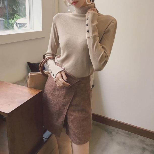 袖ボタンハイネックニット 6416-画像8-韓国ファッション通販POPREA［ポップリア］