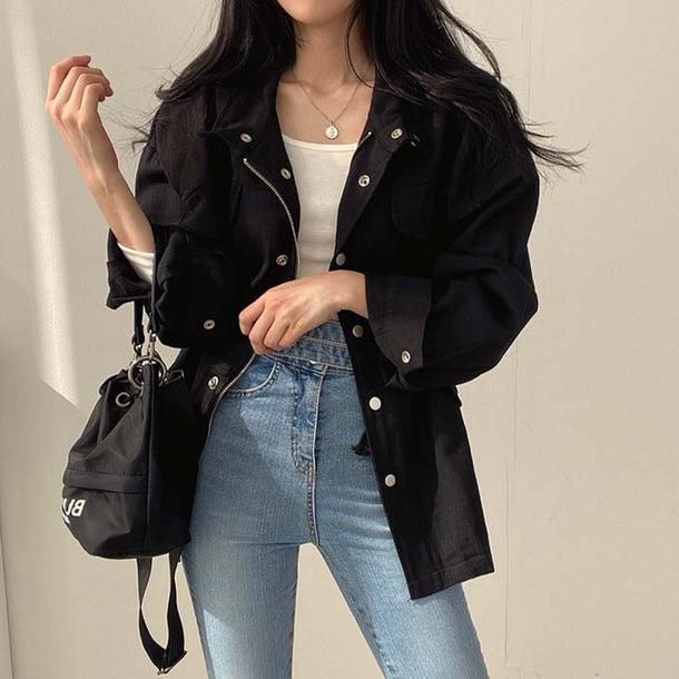 オーバーサイズウエストギャザーパーカー 6134-画像8-韓国ファッション通販POPREA［ポップリア］