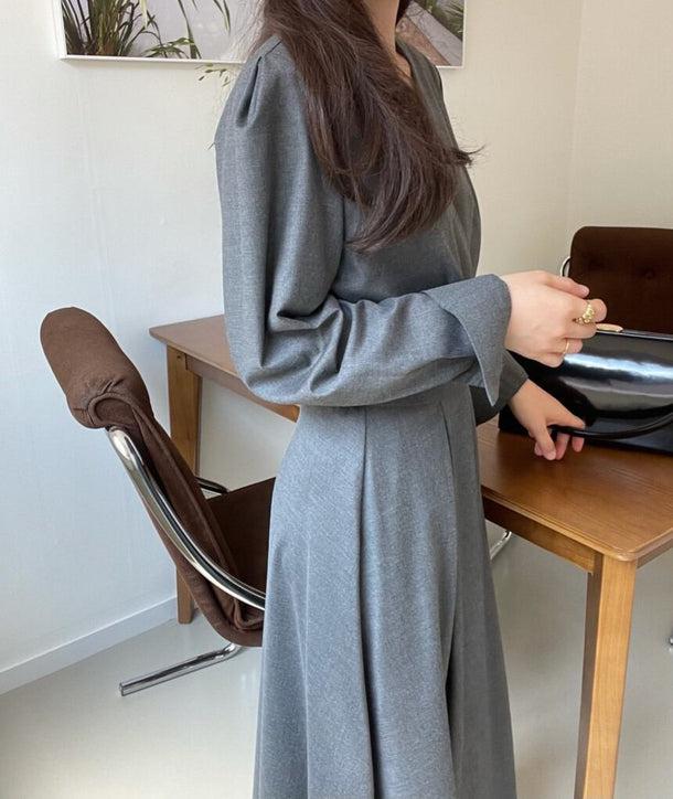 Vネックハイウエストワンピース﻿ 6149-画像8-韓国ファッション通販POPREA［ポップリア］