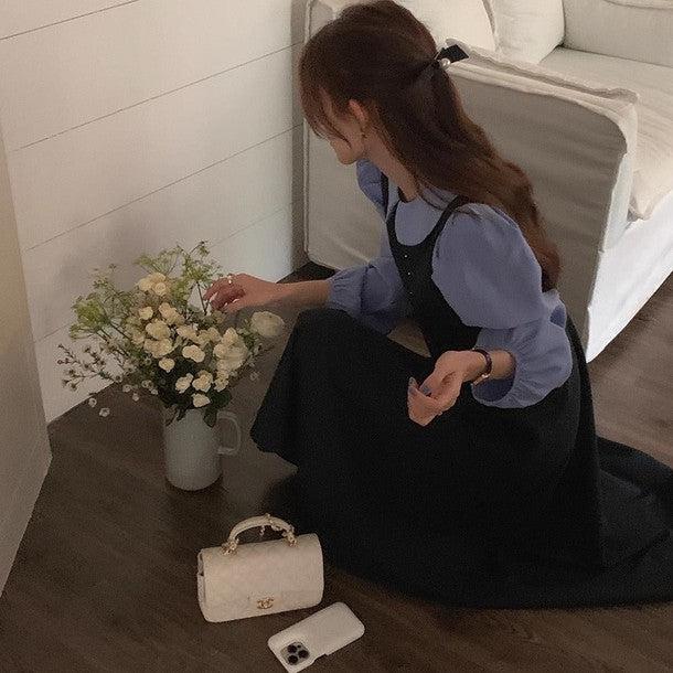 丸襟ブラウスドッキングワンピース 6489-画像8-韓国ファッション通販POPREA［ポップリア］