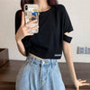 クロップドアシメTシャツ 6034-画像8-韓国ファッション通販POPREA［ポップリア］