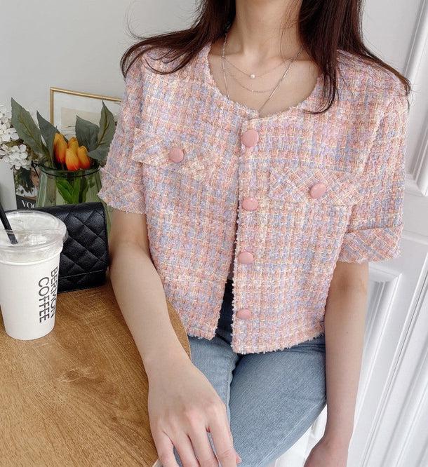 半袖ショートツイードジャケット﻿﻿﻿﻿ 5992-画像8-韓国ファッション通販POPREA［ポップリア］