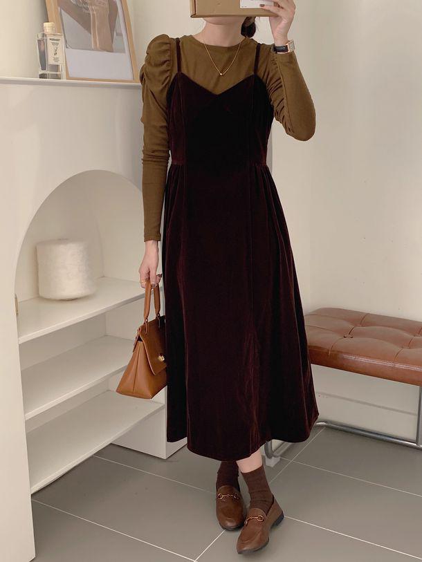 ベロアキャミソールワンピース 6252-画像8-韓国ファッション通販POPREA［ポップリア］