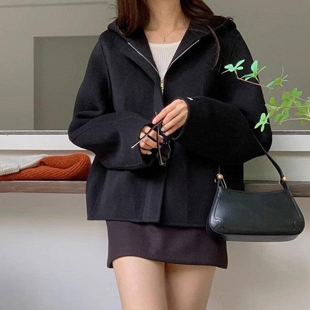 ビックフード付きジッパージャケット 6244-画像8-韓国ファッション通販POPREA［ポップリア］