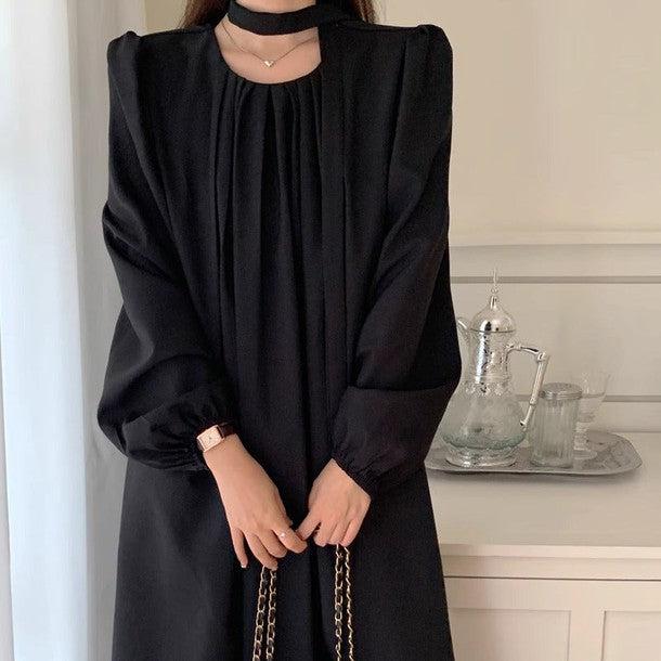 ベルト付きフロントタックロングワンピース﻿ 6224-画像8-韓国ファッション通販POPREA［ポップリア］