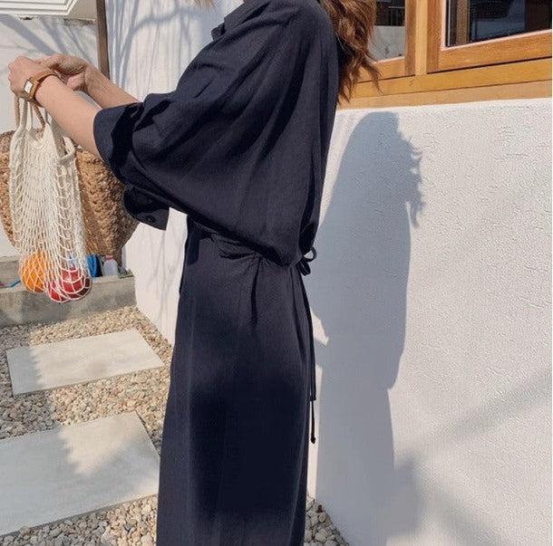 ドルマンスリーブシャツワンピース 6519-画像8-韓国ファッション通販POPREA［ポップリア］