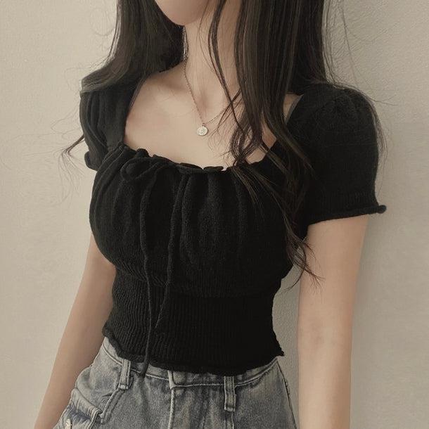 スクエアカラーリボンニット﻿ 6046-画像8-韓国ファッション通販POPREA［ポップリア］