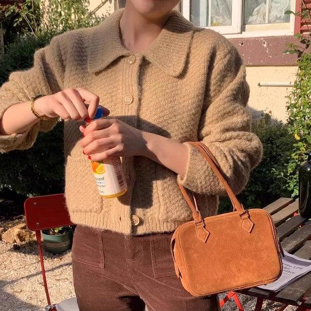 襟付きショートカーディガン 6242-画像8-韓国ファッション通販POPREA［ポップリア］