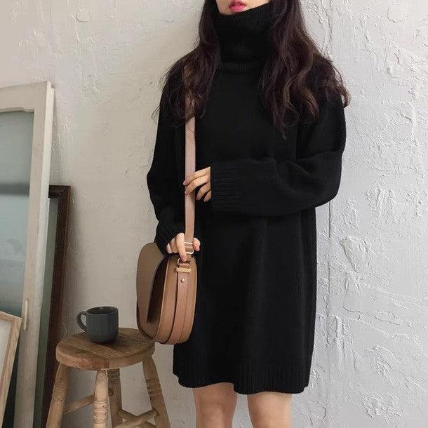 ミディ丈タートルネックワンピースニット 6457-画像8-韓国ファッション通販POPREA［ポップリア］