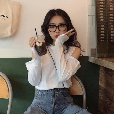オープンショルダーロングTシャツ﻿﻿﻿﻿﻿ 6270-画像8-韓国ファッション通販POPREA［ポップリア］