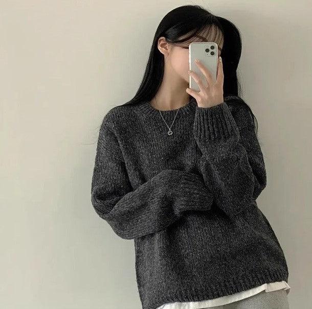 ラウンドネックドロップショルダーニット﻿﻿﻿﻿﻿ 6267-画像8-韓国ファッション通販POPREA［ポップリア］