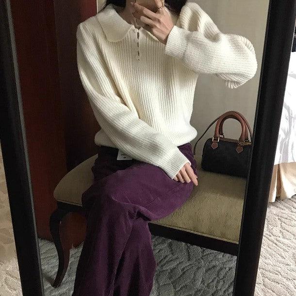 ボタンカラーパフスリーブニット 6239-画像8-韓国ファッション通販POPREA［ポップリア］