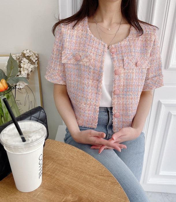 半袖ショートツイードジャケット﻿﻿﻿﻿ 5992-画像9-韓国ファッション通販POPREA［ポップリア］