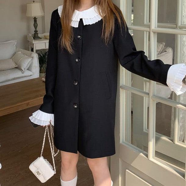 ラッフルカラーショートワンピース﻿ 6227-画像9-韓国ファッション通販POPREA［ポップリア］