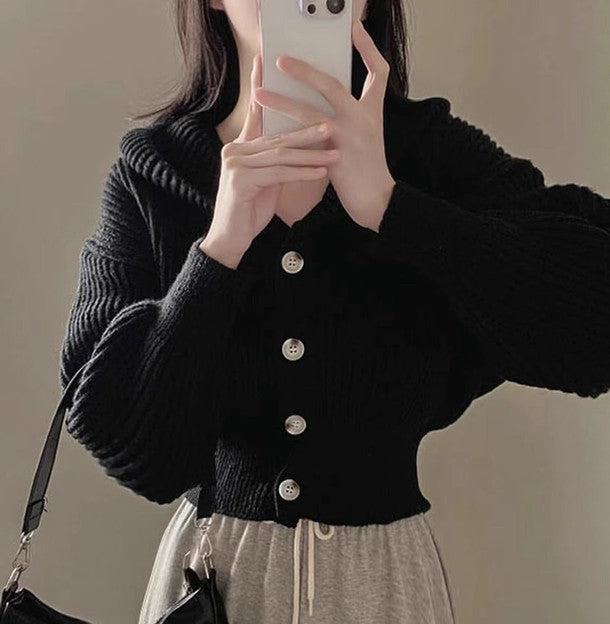 リブニットフーディカーディガン 6474-画像9-韓国ファッション通販POPREA［ポップリア］