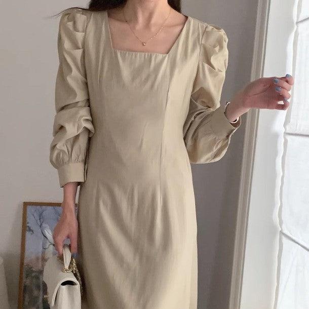 パフショルダーAラインワンピース 6540-画像9-韓国ファッション通販POPREA［ポップリア］