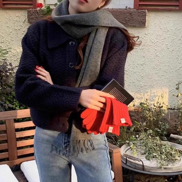 襟付きショートカーディガン 6242-画像9-韓国ファッション通販POPREA［ポップリア］