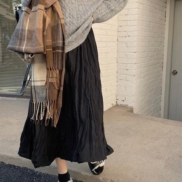 変形ランダムプリーツロングスカート ﻿﻿ 6580-画像9-韓国ファッション通販POPREA［ポップリア］