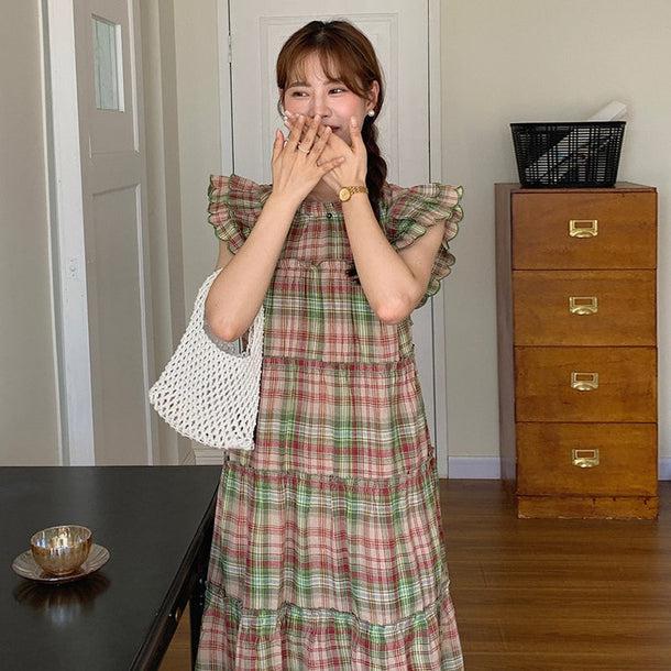 チェック柄ノースリーブワンピース﻿ 6087-画像9-韓国ファッション通販POPREA［ポップリア］