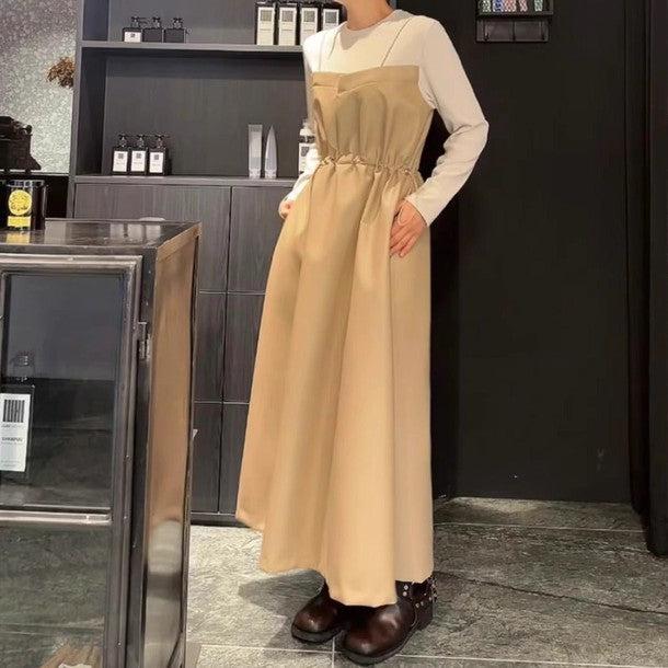 カットソードッキングフェイクレザーキャミワンピース﻿ 6223-画像9-韓国ファッション通販POPREA［ポップリア］