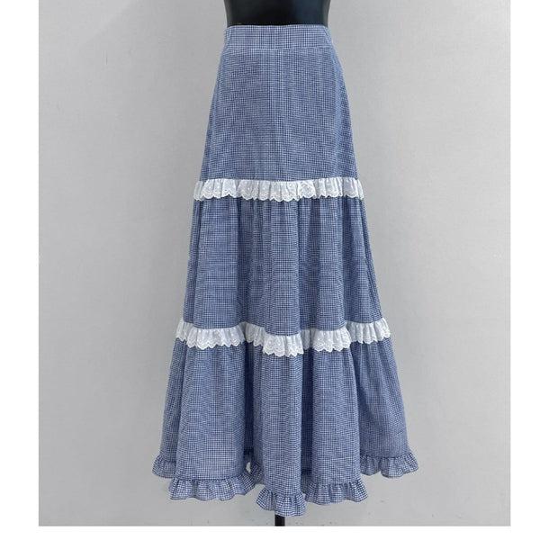 レースラインチェックロングスカート 6126-画像9-韓国ファッション通販POPREA［ポップリア］