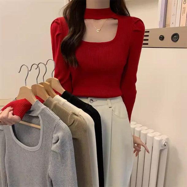 オープンバストハイネックリブニット﻿﻿﻿ 6259-画像9-韓国ファッション通販POPREA［ポップリア］