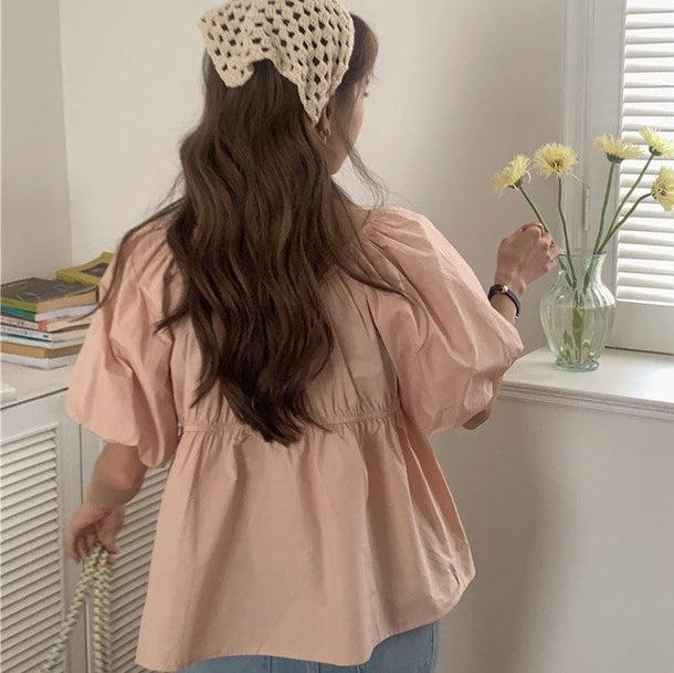 シンプルペプラムブラウス 5985-画像9-韓国ファッション通販POPREA［ポップリア］