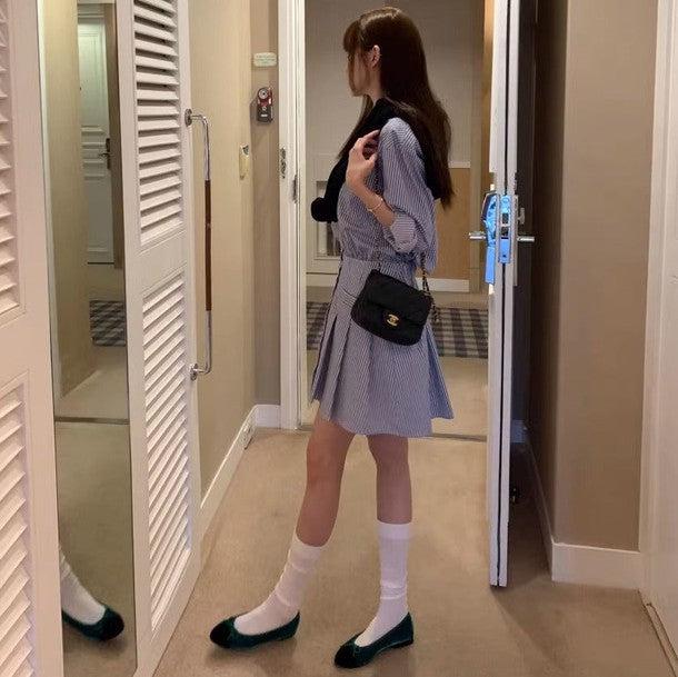 ストライプシャツワンピース 6473-画像9-韓国ファッション通販POPREA［ポップリア］