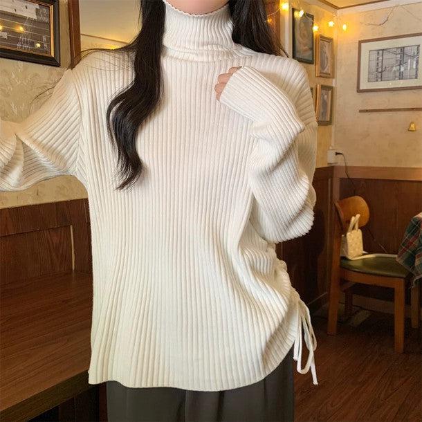 サイドシャーリングギャザーリブニット 6345-画像9-韓国ファッション通販POPREA［ポップリア］