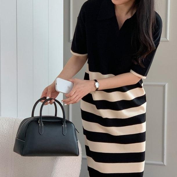 ストライプジャカードルーズニットドレス﻿ 6079-画像9-韓国ファッション通販POPREA［ポップリア］