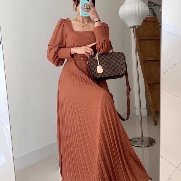 スクエアネックプリーツワンピース 6456-画像9-韓国ファッション通販POPREA［ポップリア］