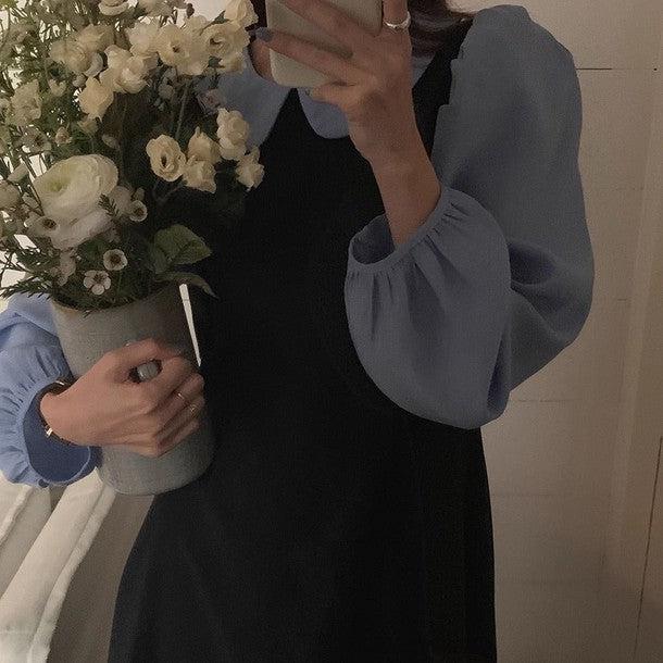 丸襟ブラウスドッキングワンピース 6489-画像9-韓国ファッション通販POPREA［ポップリア］