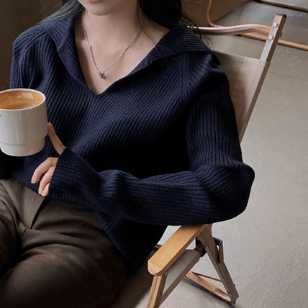 4カラーショートリブニット 6427-画像9-韓国ファッション通販POPREA［ポップリア］