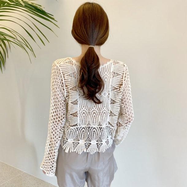 クロシェ長袖ニット 6027-画像9-韓国ファッション通販POPREA［ポップリア］