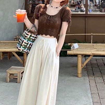 かぎ編みショートサマーニット﻿ 6081-画像9-韓国ファッション通販POPREA［ポップリア］