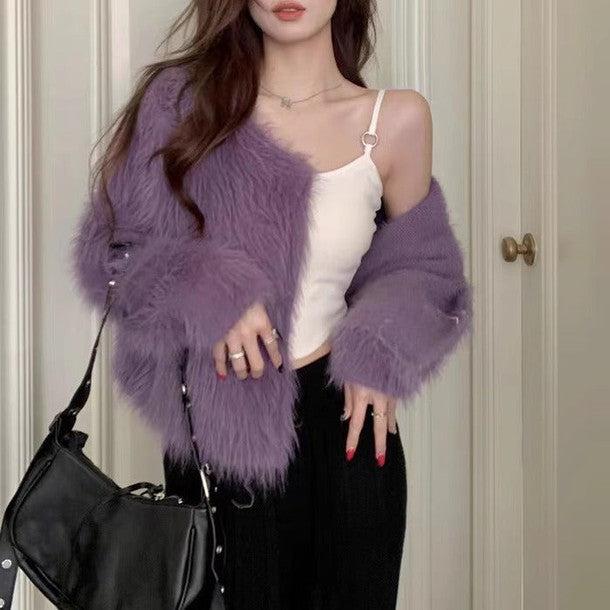 ハートゴールドボタンシャギーニットジャケット 6306-画像9-韓国ファッション通販POPREA［ポップリア］